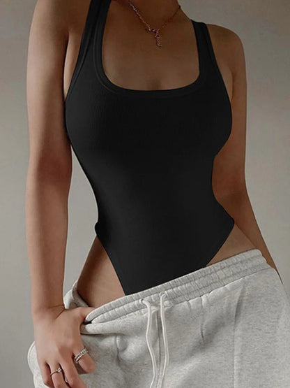 Alluring Halter Knit Bodycon Bodysuit