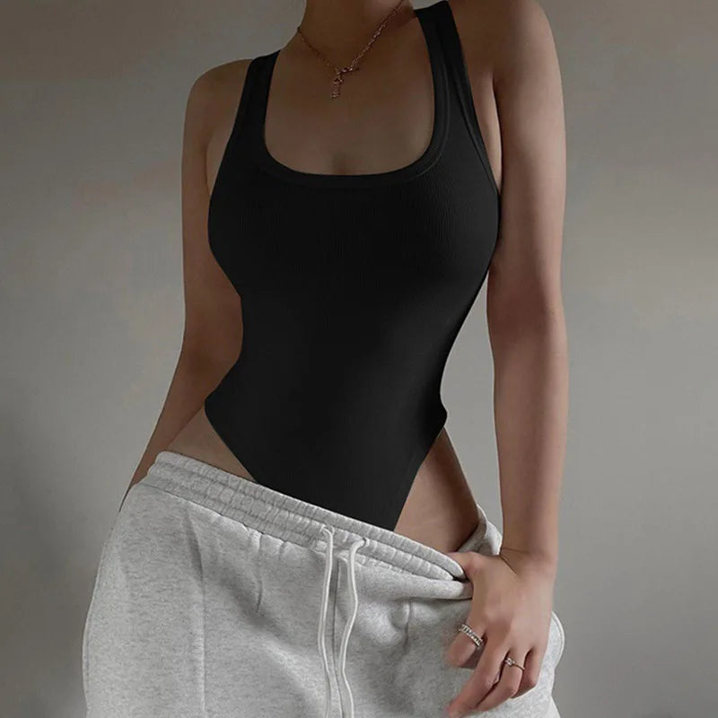 Alluring Halter Knit Bodycon Bodysuit