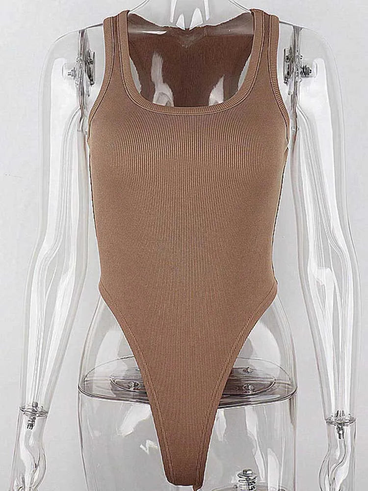 Alluring Halter Knit Bodycon Bodysuit